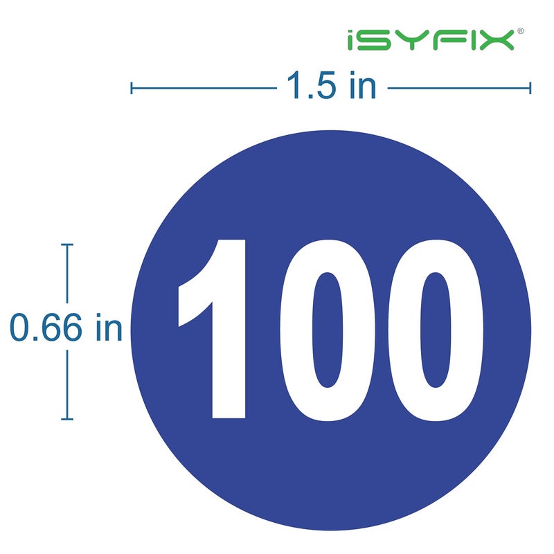 iSYFIX Blue Consecutive Number Stickers â€“ 1 to 100, 1.5-inch, 1 Set â€“ Vinyl Self Adhesive Premium Decal, Ideal for Inventory, Storage, Organizing, Boxes, Bins, Toolbox, Lockers & More, Indoor/Outdoor - Image 2